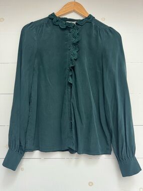 Sezane Chloe Shirt Bottle Green